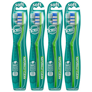 Tom's of Maine Naturally Clean Toothbrush, Soft, 4-Pack