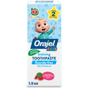 Orajel Kids CoComelon Training Toothpaste Fluoride-Free; #1 Pediatrician Recommended Fluoride-Free Toothpaste*, 1.5oz Tube