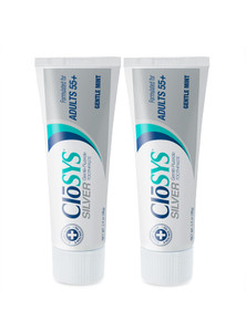 CloSYS Silver Fluoride Toothpaste for Adults 55+, 3.4 Ounce (Pack of 2), Gentle Mint, Travel Size, TSA Compliant, pH Balanced, Enamel Protection, Sul