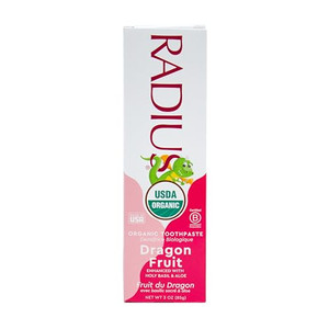 RADIUS USDA Organic Kids Toothpaste 3oz Non Toxic Chemical-Free Gluten-Free Designed to Improve Gum Health for Children's 6 Months and Up - Dragon Fr