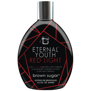 Brown Sugar Eternal Youth Tanning Lotion, 2-in-1 Color Fuse Red Light & Ultra Skin Firming Advanced Tanning Lotion with Peptides, Hyaluronic Acid, Gr
