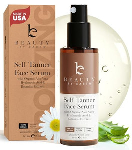 Face Tanner Serum - USA Made with Natural & Organic Ingredients, Sunless Self Tanner for Face with Anti-Aging Hyaluronic Acid, Non Toxic Bronzing Ser