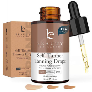 Self Tanning Drops for Face - USA Made with Organic & Natural Ingredients, Bronzing Face Tanning Drops with Aloe Vera, Non Toxic Self Tanner for Sunl