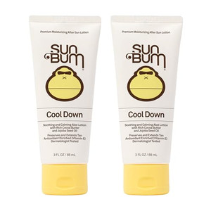 Sun Bum Cool Down Aloe Vera Lotion Vegan With Cocoa Butter To Soothe and Hydrate Sunburn 3 Ounce 2 Pack