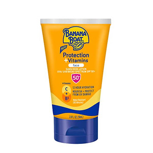 Banana Boat Protection + Vitamins Face Sunscreen Lotion SPF 50 | Travel Size Sunscreen for Face, Moisturizing with Vitamin C & Vitamin B3 Niacinamide