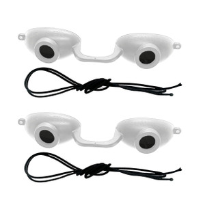 Super Sunnies Flex UV Eye Protection, FDA Compliant Tanning Bed Goggles, Red Light Therapy Glasses - White