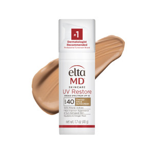 EltaMD UV Restore Tinted Sunscreen for Face SPF 40, Tinted Mineral Sunscreen for Sun Damaged Skin Repair Face, Anti Aging Zinc Oxide Moisturizer Form