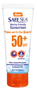 SAFE SEA Jellyfish Sting-Blocking Sunscreen, SPF 50+ travel Size Lotion, Waterproof, Biodegradable, Coral Reef-Safe, Body and Face Sunscreen, Anti-Je