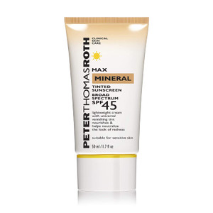 Peter Thomas Roth | Max Mineral Tinted Sunscreen Broad Spectrum SPF 45 | Tinted Moisturizer with SPF, Water-Resistant Mineral Sunscreen For Sensitive