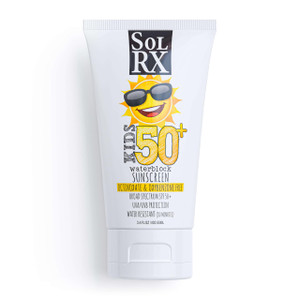 SolRX KID's SPORT Sunscreen SPF 50+ Oxybenzone Free Sunscreen, Reef Safe Sunscreen for Face and Body, Won't Run Into Eyes