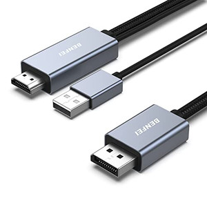 BENFEI HDMI to DisplayPort Cable, 6 Feet HDMI Source to DisplayPort Monitor Compatible with PC Graphics Card Laptop PS5 Xbox One(360) Supporting 4K@6
