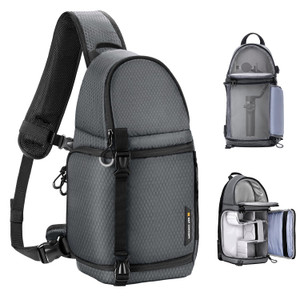 K&F CONCEPT Camera Sling Bag Crossbody Bag Camera Shoulder Backpack DSLR/SLR/Mirrorless Photography Bags Compatible with Canon/Nikon/Sony/Fuji/Gopro/