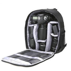 Andoer Camera Backpack, DSLR Digital Camera Bag, Small Reflex Photo Backpack, Waterproof Camera Backpack (Grey)