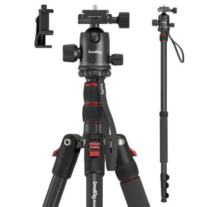 SmallRig Camera Tripod, 71" Foldable Aluminum Tripod/Monopod, 360°Ball Head Detachable, Payload 33lb, Adjustable Height from 16" to 71" for Camera, P