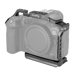 SMALLRIG R5 II Cage for Canon R5 Mark II, Aluminum Alloy Camera Video Cage with Cold Shoe Mount, 1/4''-20 & 3/8''-16 Threaded Holes, Quick Release Pl