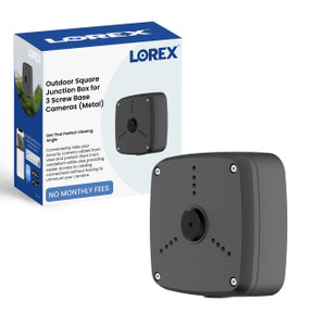 Lorex Outdoor Square Junction Box | 3-Screw Base | Weatherproof Metal Mount | Hidden Cable Management | Ceiling or Wall Mount | for Select Lorex Secu