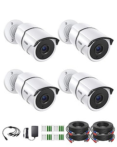 ZOSI 4PACK 1920TVL 1080P HD TVI Security Cameras 120ft Night Vision CCTV Cameras Home Security Day/Night Waterproof Camera for 720P,1080P,5MP,4K HD-T