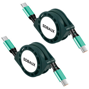 USB C Cable,60W Retractable C to C Fast Charging Cable,Type C Charger Cord for iPhone 16 15 Pro Max, iPad Air 4, Galaxy S24 S23 Android iOS Type C Ce