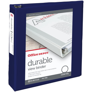 OfficeMax Durable View Binders with Round Ring 2", Blue