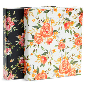 2 Pack Colorful Floral 3 Ring Binder with 1.5 Inch Rings, Decorative File Folder for Office Supplies, Planner, Portfolio, 250 Sheet Capacity (11.5 x