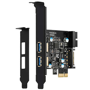 BEYIMEI PCI-E to USB 3.2 Gen 1 Card 5Gbps Dual USB-A Ports Expansion Card with 20PIN Front Panel Header USB Card,PCI Express Card with 15-Pin SATA Po
