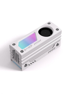 EZDIY-FAB Shield ARGB M.2 SSD Heatsink with Build-in 20mm PWM Fan, Premium Aluminum Design,5V 3-Pin ARGB Sync, High-Performance SSD Cooler for M.2 22