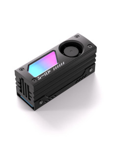 EZDIY-FAB Shield ARGB M.2 SSD Heatsink with Build-in 20mm PWM Fan, Premium Aluminum Design,5V 3-Pin ARGB Sync, High-Performance SSD Cooler for M.2 22