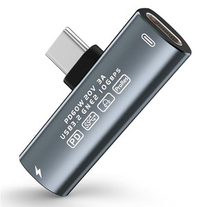 USB C Splitter, Dual USB C Headphone/Data and Charger Adapter, 3 in 1 USB C Audio Dongle USB C Data Adapter with PD 60W Charging Compatible with iPho