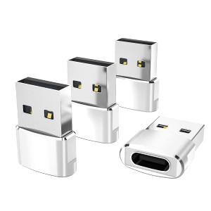 Elebase for iPhone 17 Air Pro Max Adapter,USB to USB C Adaptor 4 Pack,Type C Female to USB A Male Charger Connector for Apple 16 15 14 13,iWatch 11 1