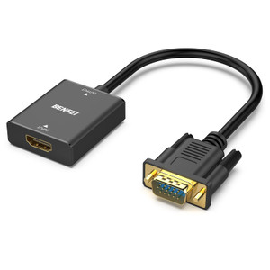 BENFEI HDMI to VGA, Uni-Directional HDMI Computer to VGA Monitor Adapter (Female to Male) with 3.5mm Audio Jack Compatible with TV Stick, Computer, D