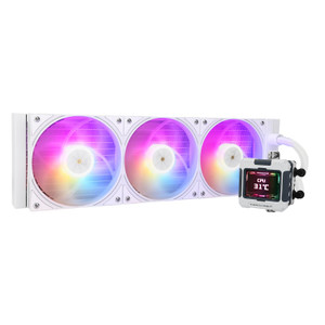 Thermalright FW 360 White ARGB-360mm AIO CPU Liquid Cooler,IPS LCD Screen with 320 * 240 Resolution,for AM4/AM5/Intel LGA1700,2.4 inchMagnet-Absorb