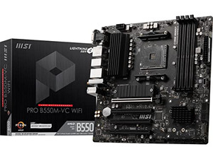 MSI PRO B550M-VC WiFi ProSeries Motherboard (AMD Ryzen 5000 Series, AM4, DDR4, PCIe 4.0, SATA 6Gb/s, M.2, USB 3.2 Gen 2, HDMI/DP, Wi-Fi 6E, Bluetooth