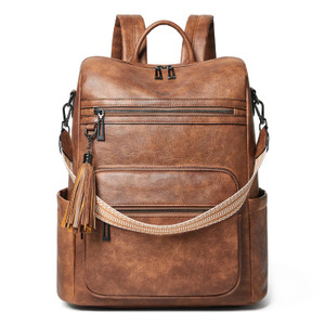 Shrrie 15.6 inch Laptop Backpack for Women,Large Leather Backpack Purse,Travel,Carry on,Water Resistant Casual Laptop Backpacks,College Backpack,Work