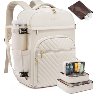 LOVEVOOK Large Travel Backpack for Women, 50L Carry on Backpack for Airplanes, TSA Personal Item Travel Bag for Women fits 18" Laptop, Waterproof Car