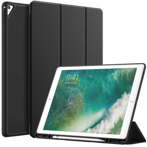 JETech Case for iPad Pro 12.9 Inch (2015/2017 Model, 1st/2nd Generation) with Pencil Holder, Slim Tablet Cover with Soft TPU Back, Auto Wake/Sleep (B