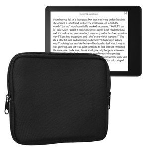 kwmobile Fabric Protective Cover Compatible with 6,8-7" eReader Cover - Fabric Cover for e-Reader with Zip - Black