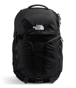 The North Face Women's Surge Commuter Laptop Backpack - Everyday Travel Bag, 16" Laptop Sleeve, Water-Repellent, TNF Black/TNF Black-NPF, One Size