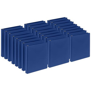 Samsill 1 Inch Document Storage Binder, Made in USA, FSC 100% Recyled Chipboard, Round Ring, 3 Ring Binder, 24 Pack, Navy