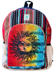 Himalayan Craft Unique Design Himalayan Hemp Cotton Backpack 17 IN Large Hippie, Festival, Hiking & Tablet Laptop Backpack Bag - Handmade In Mt. Ever
