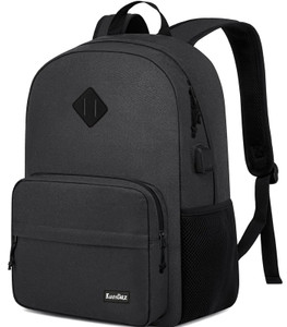 Kuosdaz Black Backpack for School Teen Boys & Girls, Lightweight Casual Backpacks for Men and Women, Classic Basic Water Resistant Casual Daypack Fit