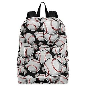 ZzWwR Baseball Softball Graphics Casual Polyester Computer Backpack Large Daypack for Business Sport Travel School Bookbags