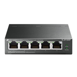 TP-Link TL-SF1005P | 5 Port Fast Ethernet PoE Switch | 4 PoE+ 10/100 Mbps Ports @67W | Desktop | Plug & Play | Sturdy Metal w/ Shielded Ports | Fanle
