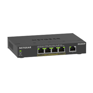 NETGEAR 5-Port PoE Gigabit Ethernet Unmanaged Essentials Switch (GS305P) - with 4 x PoE+ @ 63W, Desktop or Wall Mount