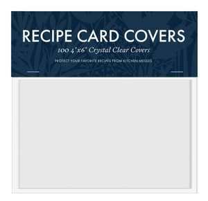 Jot & Mark 4x6 Recipe Card Protector Sleeves (200 Count) | Crystal Clear Covers Protect Your Recipes from Kitchen Messes
