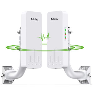 Adalov Wireless Bridge, 3KM 5.8G Point to Point Outdoor CPE, Long Range WiFi Bridges for PtP/PtMP with 14DBi High Gain Antenna for Network Sharing,Ne