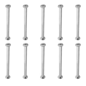 MroMax 10Pcs M5 Binding Screw, M5 x 75mm Nickel Plated Carbon Steel Cross Head Chicago Screw Binding Post Screw Kit for DIY Leather Decoration and Sc