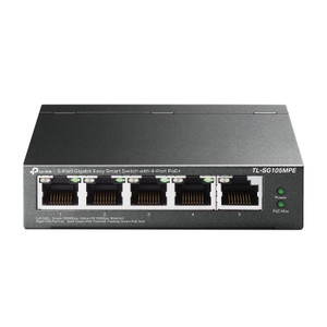 TP-Link TL-SG105MPE | Easy Smart Managed | 4 PoE+ Ports @120W, w/ 1 Uplink Gigabit Port | QoS, Vlan, IGMP & LAG | Fanless | PoE Auto Recovery | 3 Yea