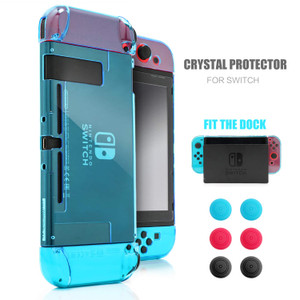Dockable Case for Nintendo Switch, Protective Case for Nintendo Switch with a Tempered Glass Screen Protector and 6 Joy Stick Covers, Fit into the Do