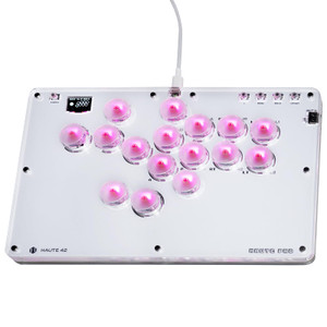 JZW-Shop Haute42 Leverless Arcade Stick T16, All-Button Arcade Controller for Switch/PC/PS4/PS3 /Steam Deck, Slim Arcade Fighting Game Keyboard with