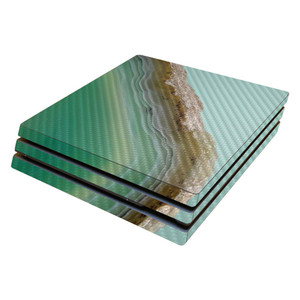 MightySkins Carbon Fiber Skin for Sony PS4 Pro Console - Green Agate | Protective, Durable Textured Carbon Fiber Finish | Easy to Apply, Remove, and